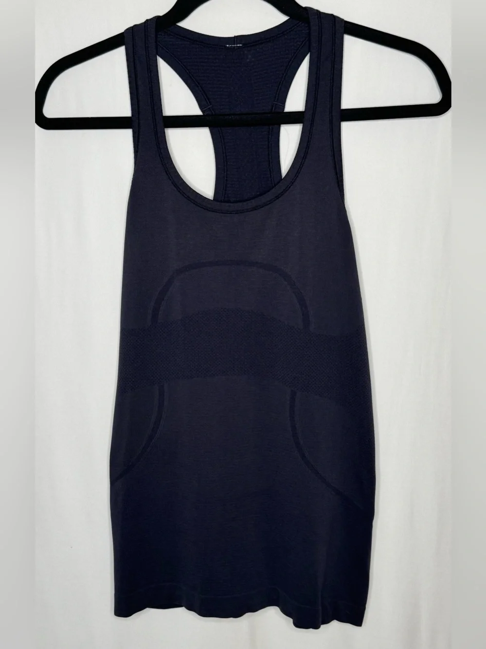 Lululemon Reveal Racerback Tank Midnight Navy Seamless Mesh Size 8